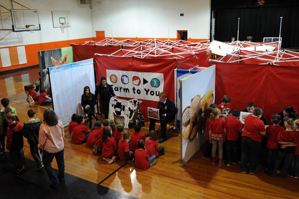 Farm to You. An interactive hands on experience presented to school aged children across the state. The display fills most of a gym and takes visitors from the farm and making healthy choices to the mouth and into the digestive system showing how the making good food choices affect your health.